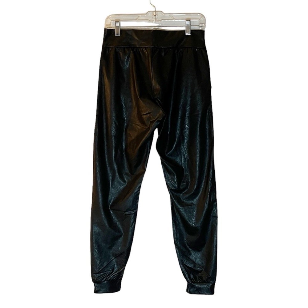 Commando Black Faux Leather Jogger Pants Size Medium - Picture 4 of 10